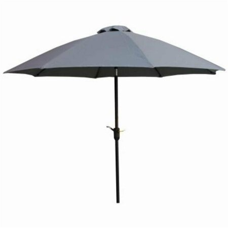 TERRAZA 9 ft. Aluminum Pole Crank Open & Tilt Patio Canopy Umbrella; Gray Fabric TE3241067